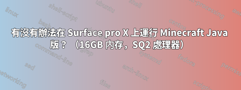 有沒有辦法在 Surface pro X 上運行 Minecraft Java 版？ （16GB 內存，SQ2 處理器）