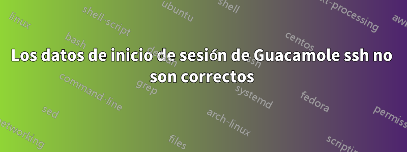 Los datos de inicio de sesión de Guacamole ssh no son correctos