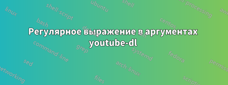 Регулярное выражение в аргументах youtube-dl