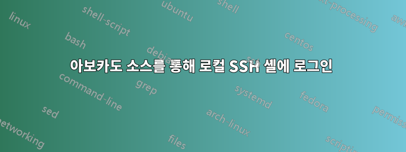 아보카도 소스를 통해 로컬 SSH 셸에 로그인