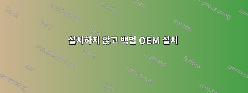 설치하지 않고 백업 OEM 설치