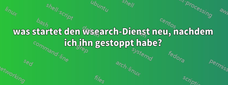 was startet den wsearch-Dienst neu, nachdem ich ihn gestoppt habe?