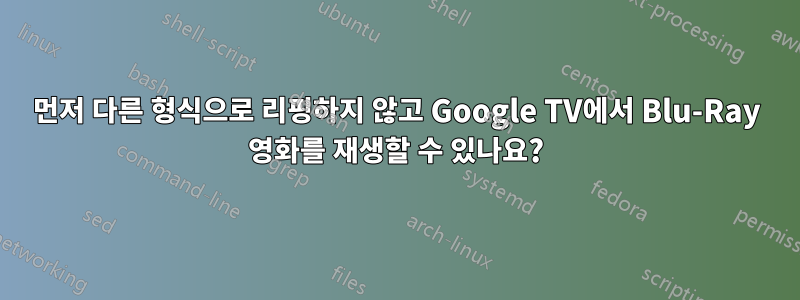 먼저 다른 형식으로 리핑하지 않고 Google TV에서 Blu-Ray 영화를 ​​재생할 수 있나요?