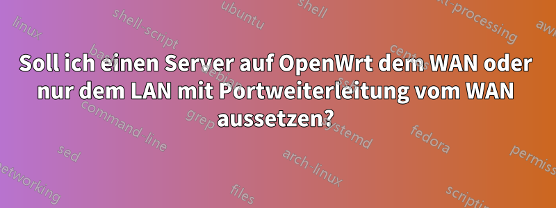 Soll ich einen Server auf OpenWrt dem WAN oder nur dem LAN mit Portweiterleitung vom WAN aussetzen?