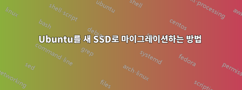 Ubuntu를 새 SSD로 마이그레이션하는 방법