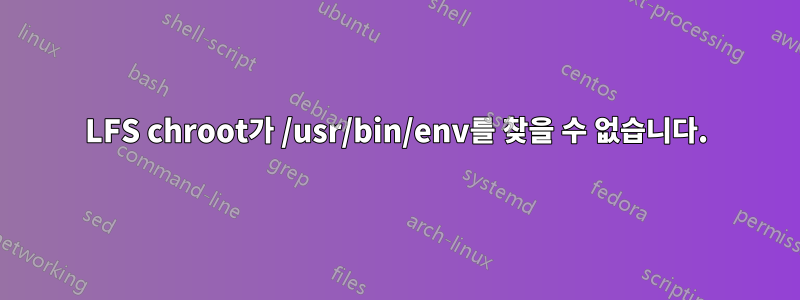 LFS chroot가 /usr/bin/env를 찾을 수 없습니다.