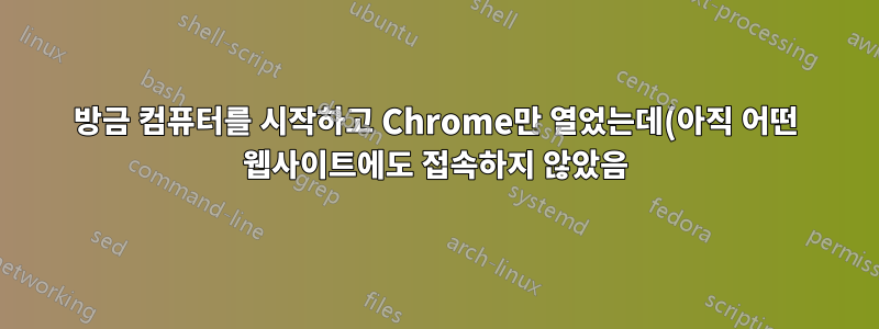 방금 컴퓨터를 시작하고 Chrome만 열었는데(아직 어떤 웹사이트에도 접속하지 않았음) Chrome이 1.5 CPU 코어를 사용하는 이유는 무엇인가요?