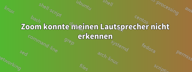 Zoom konnte meinen Lautsprecher nicht erkennen