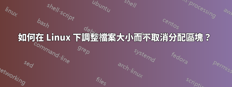 如何在 Linux 下調整檔案大小而不取消分配區塊？