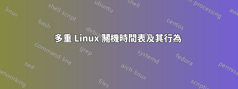 多重 Linux 關機時間表及其行為