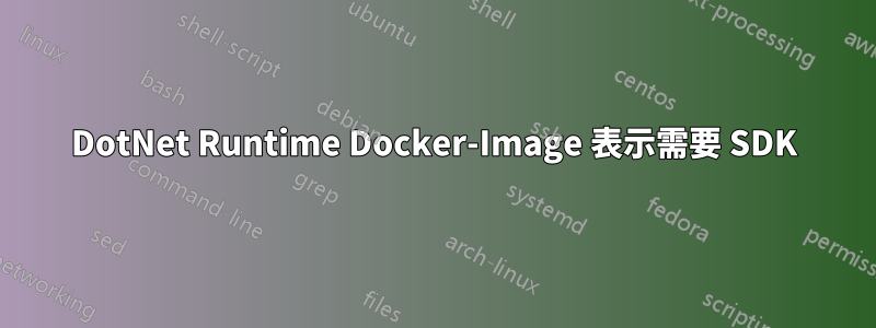 DotNet Runtime Docker-Image 表示需要 SDK