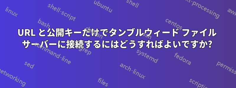 URL と公開キーだけでタンブルウィード ファイル サーバーに接続するにはどうすればよいですか?