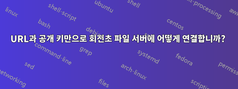 URL과 공개 키만으로 회전초 파일 서버에 어떻게 연결합니까?