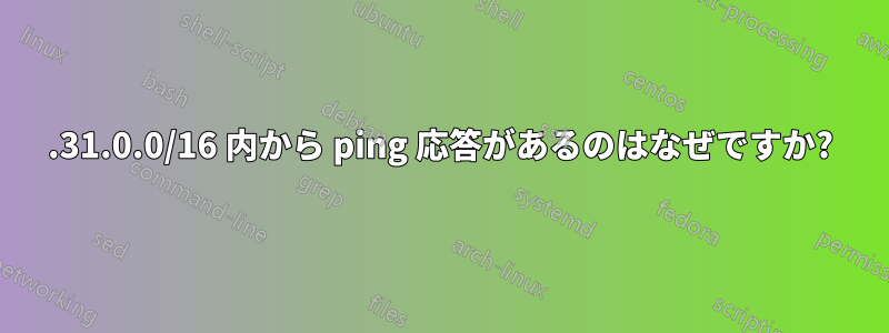 172.31.0.0/16 内から ping 応答があるのはなぜですか?