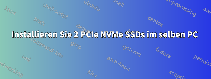 Installieren Sie 2 PCIe NVMe SSDs im selben PC