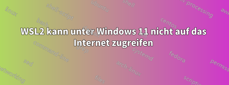 WSL2 kann unter Windows 11 nicht auf das Internet zugreifen