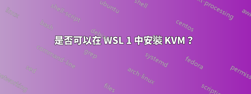 是否可以在 WSL 1 中安裝 KVM？