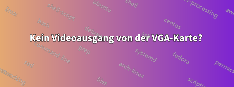 Kein Videoausgang von der VGA-Karte?