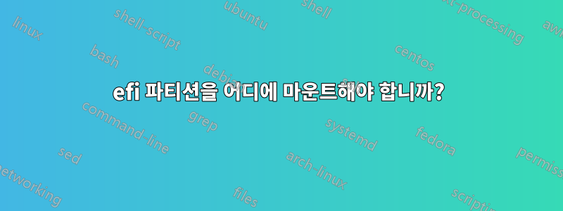 efi 파티션을 어디에 마운트해야 합니까?