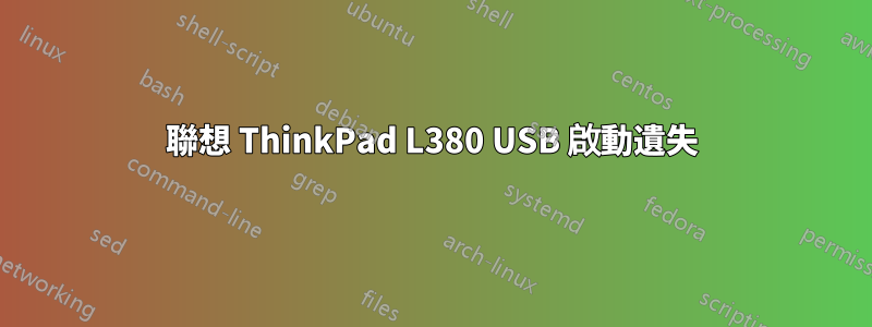 聯想 ThinkPad L380 USB 啟動遺失