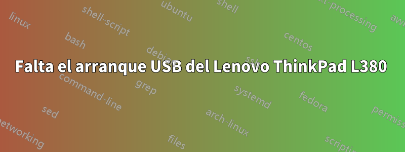 Falta el arranque USB del Lenovo ThinkPad L380