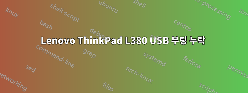 Lenovo ThinkPad L380 USB 부팅 누락