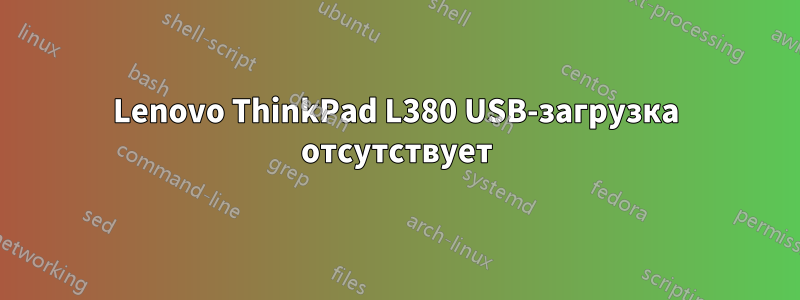 Lenovo ThinkPad L380 USB-загрузка отсутствует