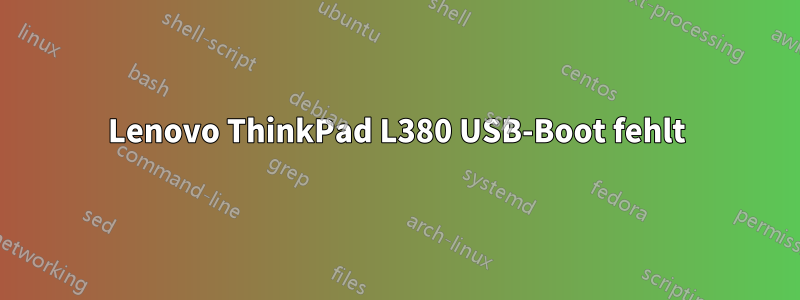 Lenovo ThinkPad L380 USB-Boot fehlt