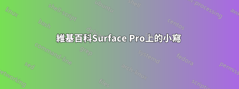 維基百科Surface Pro上的小寫