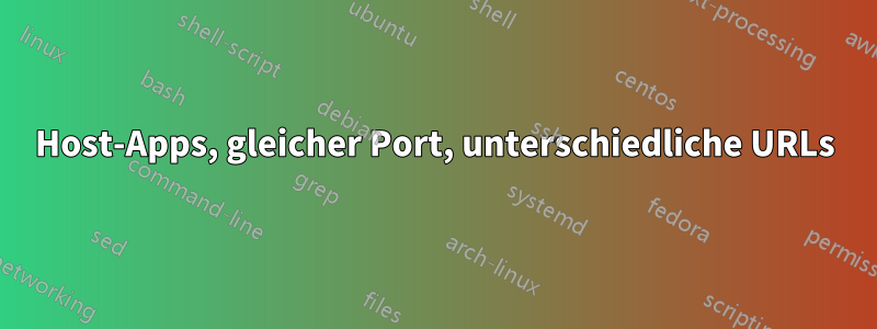 Host-Apps, gleicher Port, unterschiedliche URLs