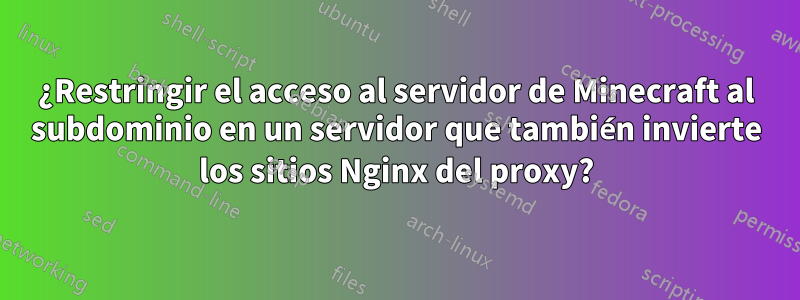 ¿Restringir el acceso al servidor de Minecraft al subdominio en un servidor que también invierte los sitios Nginx del proxy?