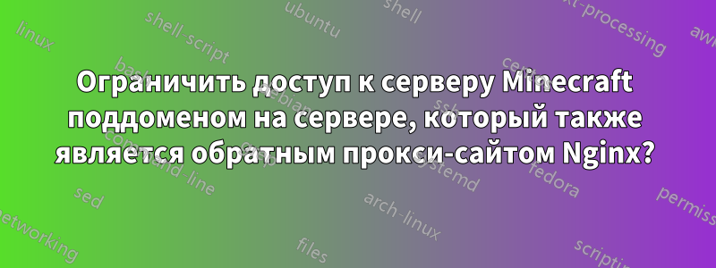 Ограничить доступ к серверу Minecraft поддоменом на сервере, который также является обратным прокси-сайтом Nginx?