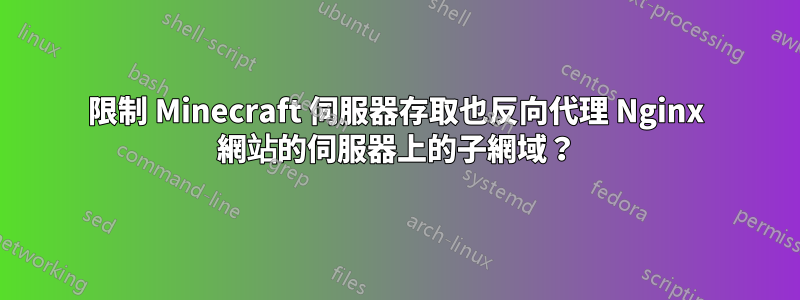 限制 Minecraft 伺服器存取也反向代理 Nginx 網站的伺服器上的子網域？