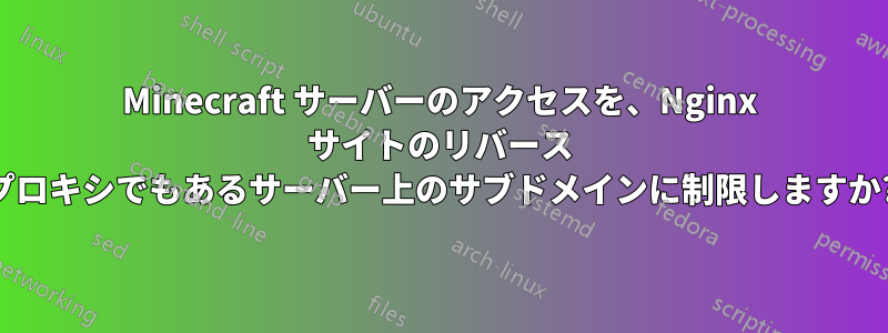 Minecraft サーバーのアクセスを、Nginx サイトのリバース プロキシでもあるサーバー上のサブドメインに制限しますか?