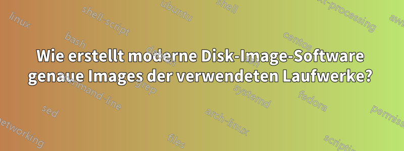 Wie erstellt moderne Disk-Image-Software genaue Images der verwendeten Laufwerke?