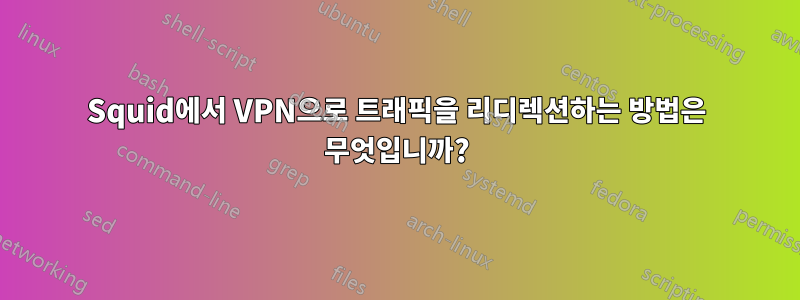 Squid에서 VPN으로 트래픽을 리디렉션하는 방법은 무엇입니까?