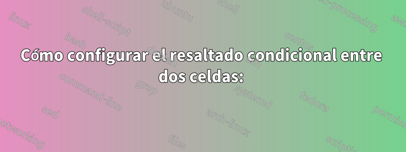 Cómo configurar el resaltado condicional entre dos celdas: