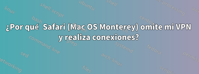 ¿Por qué Safari (Mac OS Monterey) omite mi VPN y realiza conexiones?