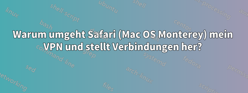 Warum umgeht Safari (Mac OS Monterey) mein VPN und stellt Verbindungen her?