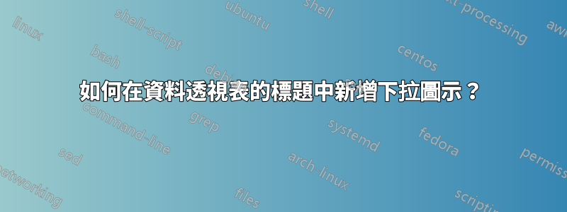 如何在資料透視表的標題中新增下拉圖示？