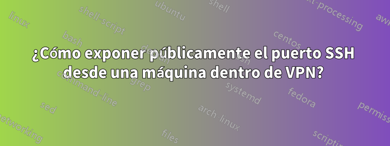 ¿Cómo exponer públicamente el puerto SSH desde una máquina dentro de VPN?