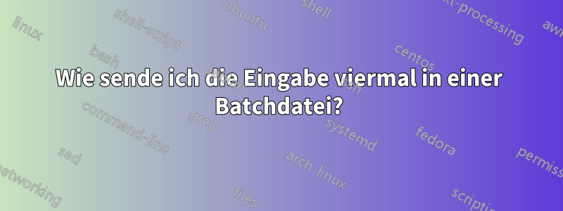 Wie sende ich die Eingabe viermal in einer Batchdatei?