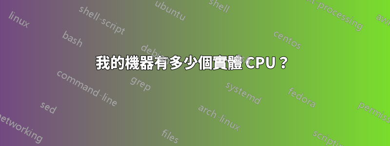 我的機器有多少個實體 CPU？