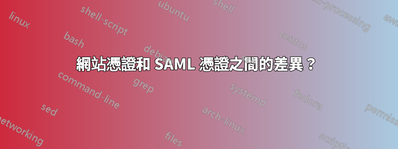 網站憑證和 SAML 憑證之間的差異？