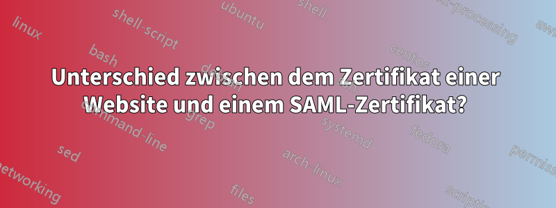 Unterschied zwischen dem Zertifikat einer Website und einem SAML-Zertifikat?