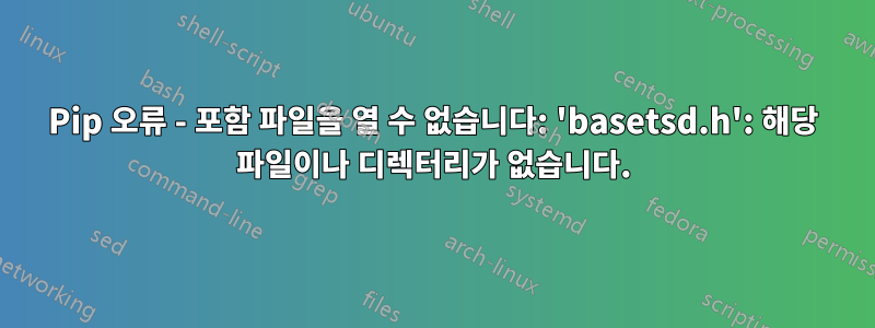 Pip 오류 - 포함 파일을 열 수 없습니다: 'basetsd.h': 해당 파일이나 디렉터리가 없습니다.