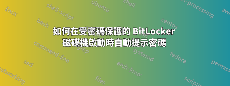 如何在受密碼保護的 BitLocker 磁碟機啟動時自動提示密碼