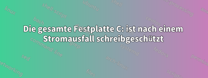 Die gesamte Festplatte C: ist nach einem Stromausfall schreibgeschützt