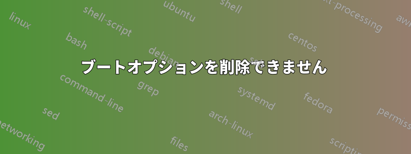 ブートオプションを削除できません