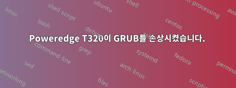 Poweredge T320이 GRUB를 손상시켰습니다.